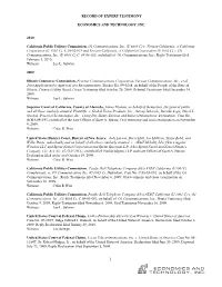 Record of Prior Testimony