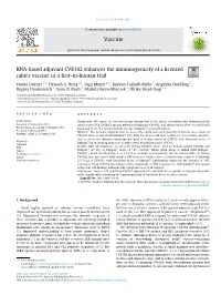RNA-Based Adjuvant CV8102 Enhances the Immunogenicity of a Licensed Rabies Vaccine in a ﬁrst-In-Human Trial