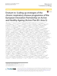 Scaling up Strategies of the Chronic Respiratory Disease Programme of the European Innovation Partnership on Active and Healthy Ageing (Action Plan B3: Area 5) J