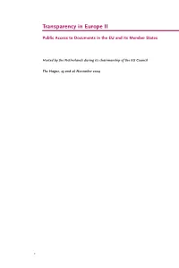 Transparency in Europe II