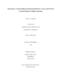Understanding the Information Behavior, Needs, and Networks of Undocustudents in Higher Education