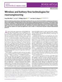 Wireless and Battery-Free Technologies for Neuroengineering