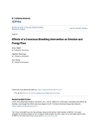 Effects of a Conscious Breathing Intervention on Emotion and Energy Flow