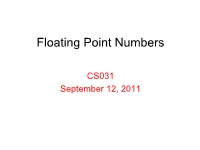 Floating Point Numbers