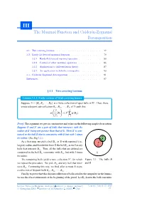 III the Maximal Function and Calderón-Zygmund Decomposition