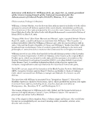 Interview with Robert F. Williams (Feb. 26, 1925-Oct. 15, 1996)