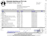 Kosher Certificate