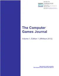 The Computer Games Journal Ltd Registered Company No