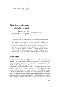 The Secularization Myth Revisited Robert H