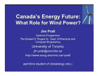 What Role for Wind Power?