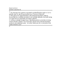 1. Do All Torque-Free Systems Necessarily Exhibit Polhode Motion Or Is It a Special Case for Specific Geometries (E.G