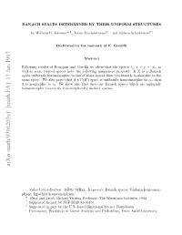 Arxiv:Math/9701203V1 [Math.FA] 17 Jan 1997 Hs,Lpcizhomeomorphism Lipschitz Phism, Aesae Eas Rv Hti a If I That It Prove Then Also Spaces We These of Space