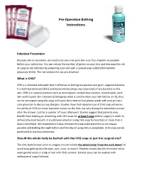 Chlorhexidine Soap Instructions