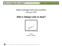 Geologic Site of the Month: Why Is Sebago Lake So Deep?