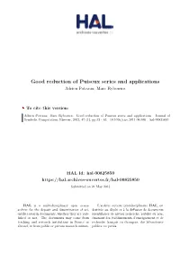Good Reduction of Puiseux Series and Applications Adrien Poteaux, Marc Rybowicz