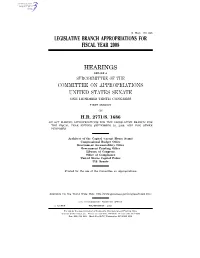 Legislative Branch Appropriations for Fiscal Year 2008