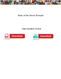 Node Js Net Server Example