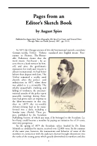 "Pages from an Editor's Sketch Book," by August Spies