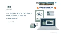 The Importance of Data Models in Enterprise Metadata Management