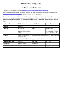 Weekly List of Planning Applications