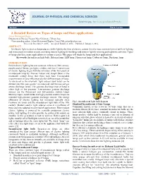 A Detailed Review on Types of Lamps and Their Applications JOURNAL
