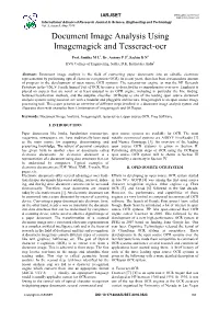 Document Image Analysis Using Imagemagick and Tesseract-Ocr