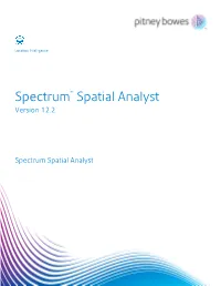 Spectrum Spatial Analyst Table of Contents
