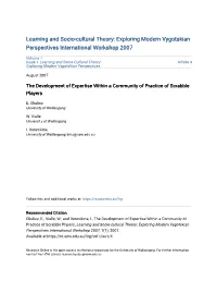 The Development of Expertise Within a Community of Practice of Scrabble Players
