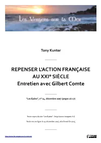 Tony Kunter. Entretien Avec Gilbert Comte. 2007