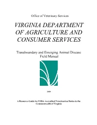 VA Transboundary and Emerging Disease