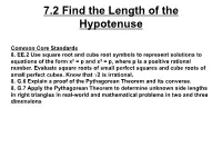 7.2 Find the Length of the Hypotenuse