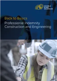 Back to Basics Professional Indemnity Construction and Engineering
