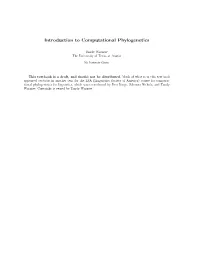 Introduction to Computational Phylogenetics