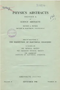 Physics Abstracts Section A