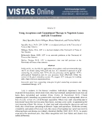 Using Acceptance and Commitment Therapy to Negotiate Losses and Life Transitions