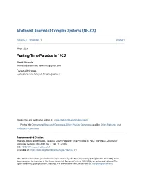 Waiting-Time Paradox in 1922