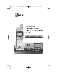 2.4 Ghz Cordless Telephone/Clock Radio E2120