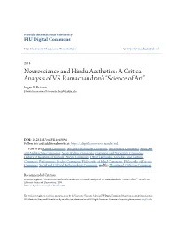 A Critical Analysis of VS Ramachandran's “Science of Art”