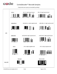 Cortexdecoder™ Barcode Samples