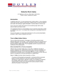 Defective Work Claims