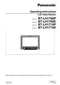 Panasonic BT-LH1710 Operating Instructions