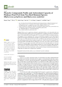 Phenolic Compounds Profile and Antioxidant Capacity of Pitahaya