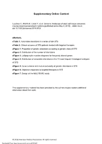 Targetable Alterations in Adult Patients with Soft-Tissue Sarcomas