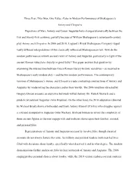 Three Eras, Two Men, One Value: Fides in Modern Performances of Shakespeare’S