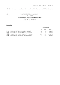 B COUNCIL DECISION 2010/232/CFSP of 26 April 2010 Renewing Restrictive Measures Against Burma/Myanmar