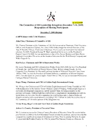 Biographies of Meeting Participants
