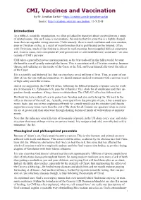 CMI, Vaccines and Vaccination by Dr