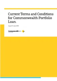 Current Terms and Conditions for Commonwealth Portfolio Loan