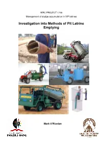 Investigation Into Methods of Pit Latrine Emptying April 2009