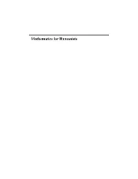 Mathematics for Humanists